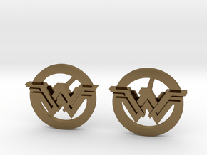 Wonder Woman earrings (studs) in Polished Bronze