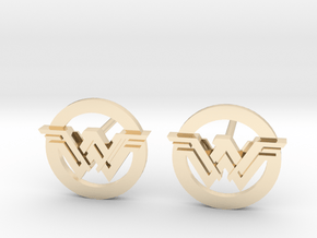 Wonder Woman earrings (studs) in 14K Yellow Gold