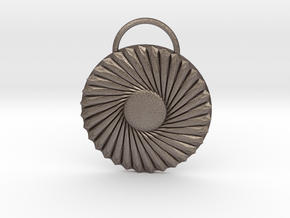 Twisted Daisy Medallion in Polished Bronzed Silver Steel