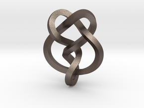 Miller institute knot (Square) in Polished Bronzed Silver Steel: Extra Small