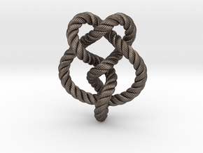 Miller institute knot (Rope with detail) in Polished Bronzed Silver Steel: Extra Small