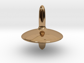 "Flying saucer" Spinning Top in Polished Brass