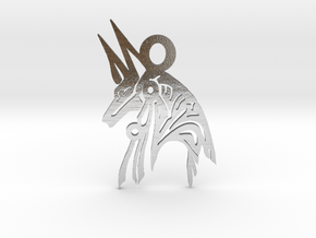 Anubis - Amulet - Abstract in Polished Silver