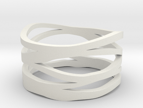 Strands Ring in White Natural Versatile Plastic