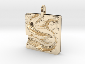 Horseshore Bend Map Pendant in 14k Gold Plated Brass