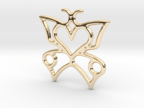 butterfly heart in 14K Yellow Gold