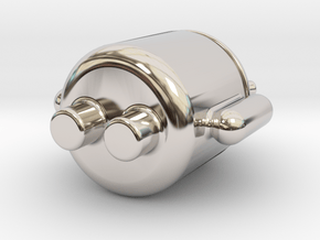 android robot in Rhodium Plated Brass