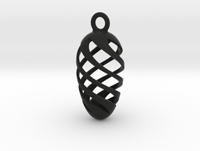 Mandala Pendant in Black Natural Versatile Plastic