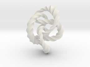 Knot 8₂₀ (Twisted square)  in White Natural Versatile Plastic: Extra Small