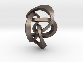 Knot 8₂₀ (Square)  in Polished Bronzed Silver Steel: Extra Small