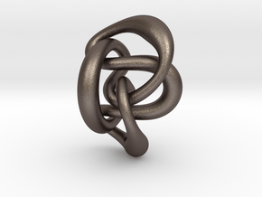 Knot 8₂₀ (Circle)  in Polished Bronzed Silver Steel: Extra Small