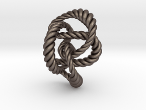 Knot 8₂₀ (Rope)  in Polished Bronzed Silver Steel: Extra Small