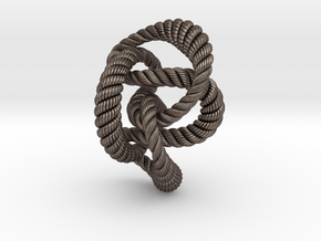 Knot 8₂₀ (Rope with detail)  in Polished Bronzed Silver Steel: Extra Small