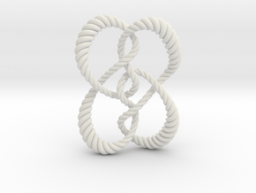 Symmetrical knot (Rope) in White Natural Versatile Plastic: Extra Small