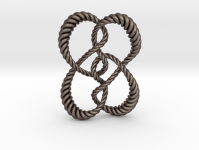 Symmetrical knot (Rope) in Polished Bronzed Silver Steel: Extra Small
