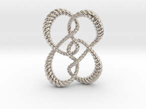 Symmetrical knot (Rope) in Rhodium Plated Brass: Extra Small