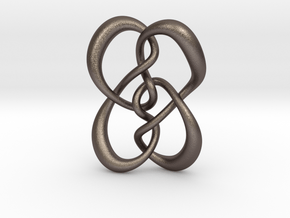 Symmetrical knot (Circle) in Polished Bronzed Silver Steel: Extra Small