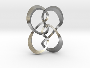 Symmetrical knot (Square) in Natural Silver: Extra Small