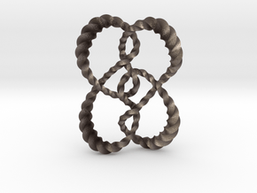 Symmetrical knot (Twisted square) in Polished Bronzed Silver Steel: Extra Small