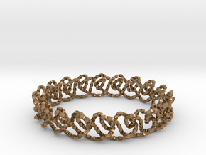 Chain stitch knot bracelet (Twisted square) in Natural Brass: Extra Small