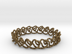Chain stitch knot bracelet (Twisted square) in Natural Bronze: Extra Small