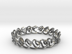 Chain stitch knot bracelet (Square) in Natural Silver: Extra Small