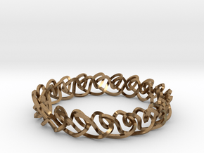 Chain stitch knot bracelet (Square) in Natural Brass: Extra Small