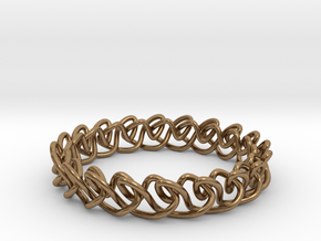 Chain stitch knot bracelet (Circle) in Natural Brass: Extra Small