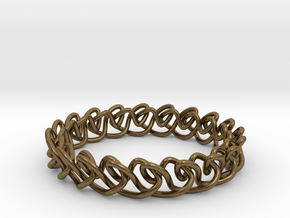 Chain stitch knot bracelet (Circle) in Natural Bronze: Extra Small