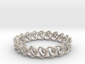 Chain stitch knot bracelet (Circle) in Platinum: Extra Small