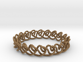Chain stitch knot bracelet (Rope) in Natural Brass: Extra Small