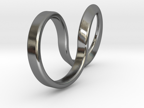 Mobius Hoop Ring in Polished Silver: 5 / 49