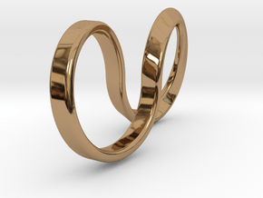 Mobius Hoop Ring in Polished Brass: 5 / 49
