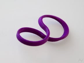 Mobius Hoop Ring in Purple Processed Versatile Plastic: 8.5 / 58