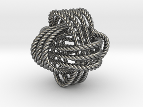 Monkey's fist knot (Rope) in Polished Silver: Extra Small