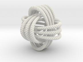 Monkey's fist knot (Rope with detail) in White Natural Versatile Plastic: Extra Small