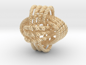 Monkey's fist knot (Rope with detail) in 14k Gold Plated Brass: Large