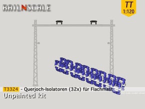 32x Isolatoren für Querjoche (TT 1:120) in Tan Fine Detail Plastic