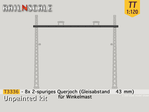 8x Querjoch (Oberleitung Epoche I - TT 1:120) in Tan Fine Detail Plastic