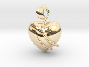 Heart Amulet Abstract in 14K Yellow Gold