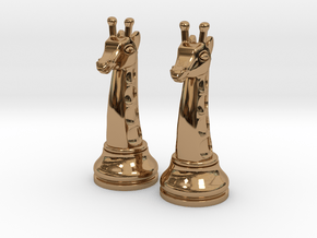 Pair Chess Giraffe Big / Timur Giraffe Zarafah in Polished Brass