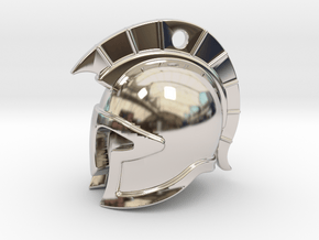 spartan helmet in Rhodium Plated Brass