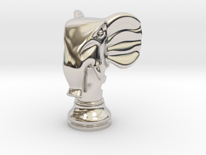 11Elephant Small Single in Rhodium Plated Brass