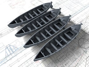 1/285 (6mm) Scale Royal Navy 27ft Whalers x4 in Tan Fine Detail Plastic