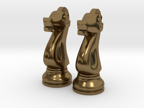 Pair Knight Chess Big - Timur Knight "Asp" in Polished Bronze