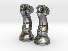 Pair Chess Camel Big / Timur Jamal  in Fine Detail Polished Silver