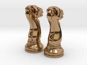 Pair Chess Camel Big / Timur Jamal  in Polished Brass