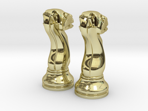 Pair Chess Camel Big / Timur Jamal  in 18k Gold Plated Brass