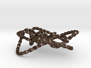 Ochiai unknot (Twisted square) in Polished Bronze Steel: Extra Small