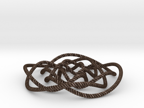 Rose knot 4/5 (Rope with detail) in Polished Bronze Steel: Large